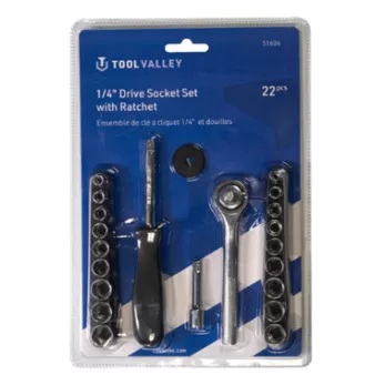 1/4″ SOCKET SET/RATCHET
