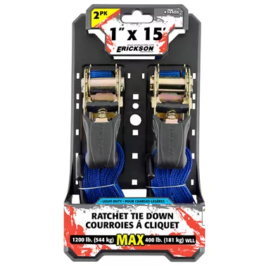 1″X15′ 2PK RATCHET STRAP