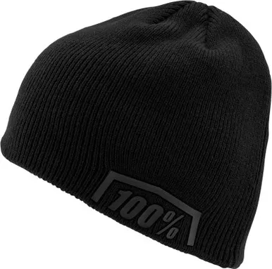 100% Essential Black Beanie