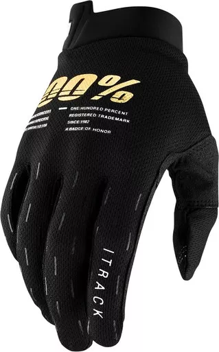 100% i-Track Youth Black Gloves