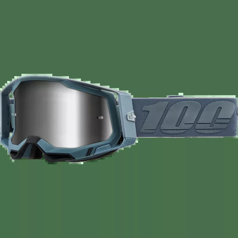 100% Racecraft 2 Goggle Battleship Mirror Silver Lens