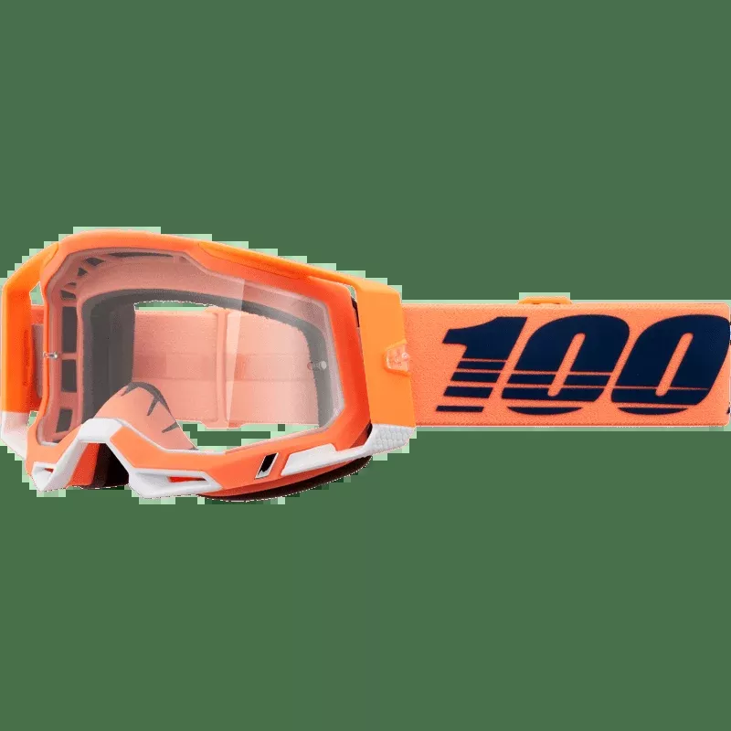 100% Racecraft 2 Goggle Coral Clear Lens