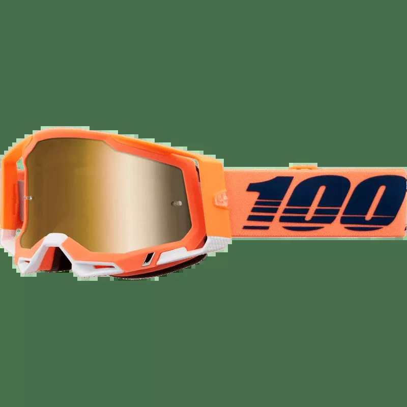 100% Racecraft 2 Goggle Coral Mirror True Gold Lens