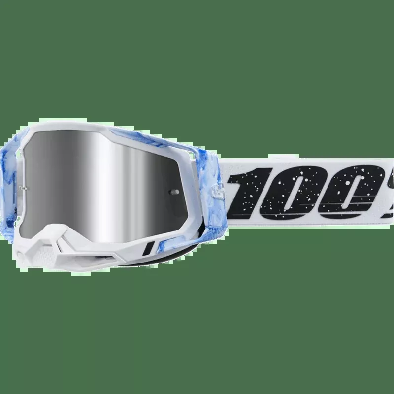 100% Racecraft 2 Goggle Mixos Mirror Silver Flash Lens