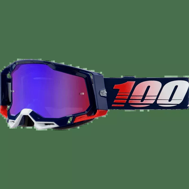 100% Racecraft 2 Goggle Republic Mirror Red/Blue Lens