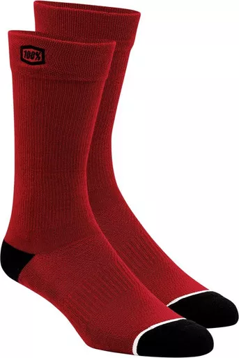 100% Red Solid Socks