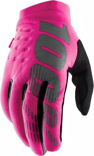 100% Womens Brisker Black Pink Gloves