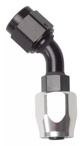 #6 45 Deg Hose Fitting Black/Silver 610093