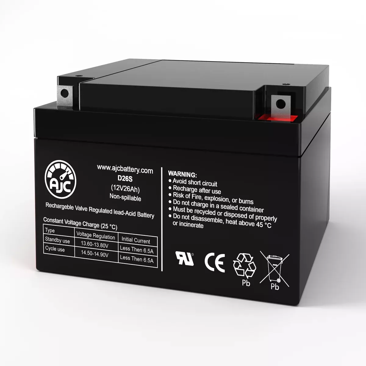 AJC Battery Compatible with Para Systems PS12260 12V 26Ah Sealed Lead Acid Battery
