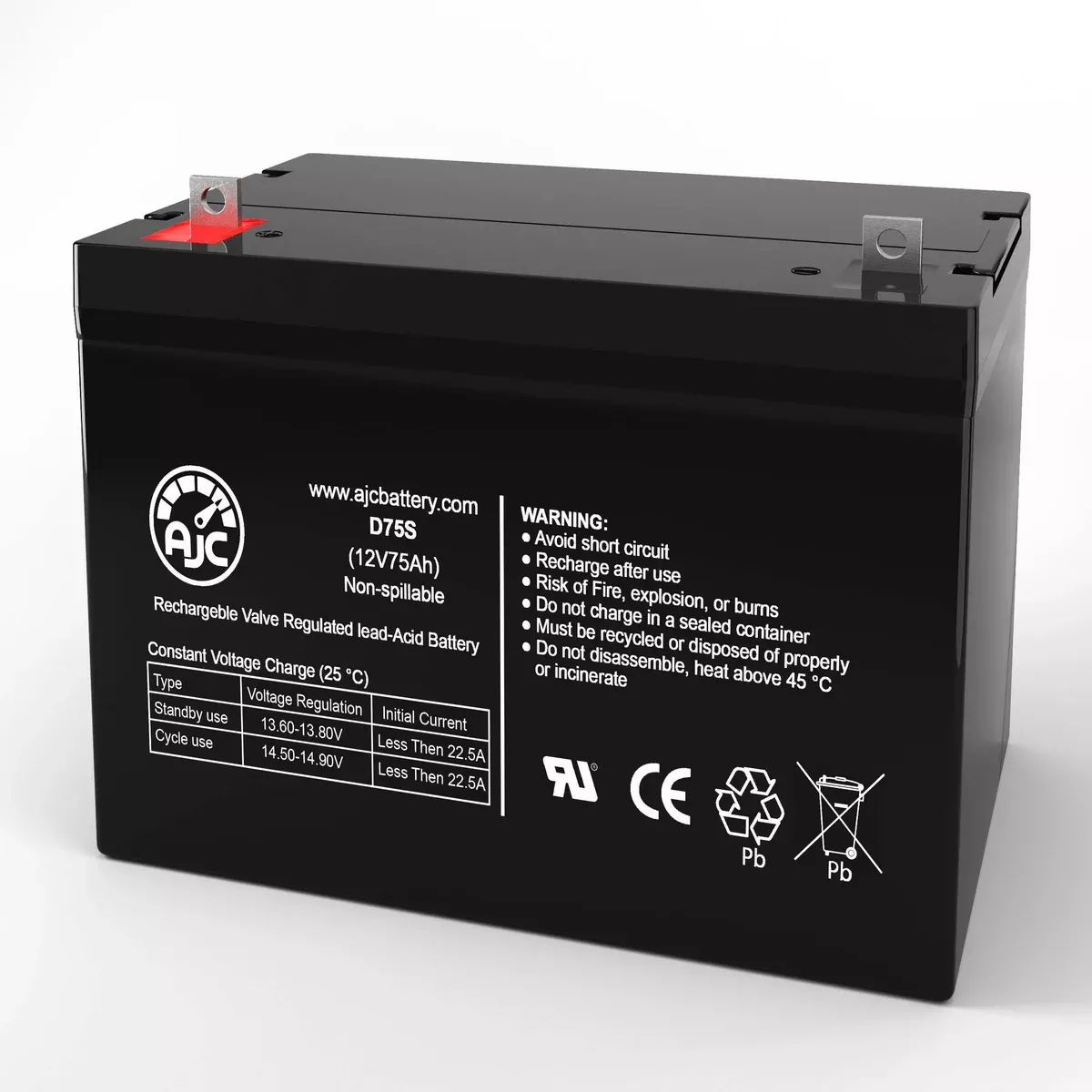 AJC Battery Compatible with Permobil Chairman Entra 12V 75Ah Wheelchair Battery