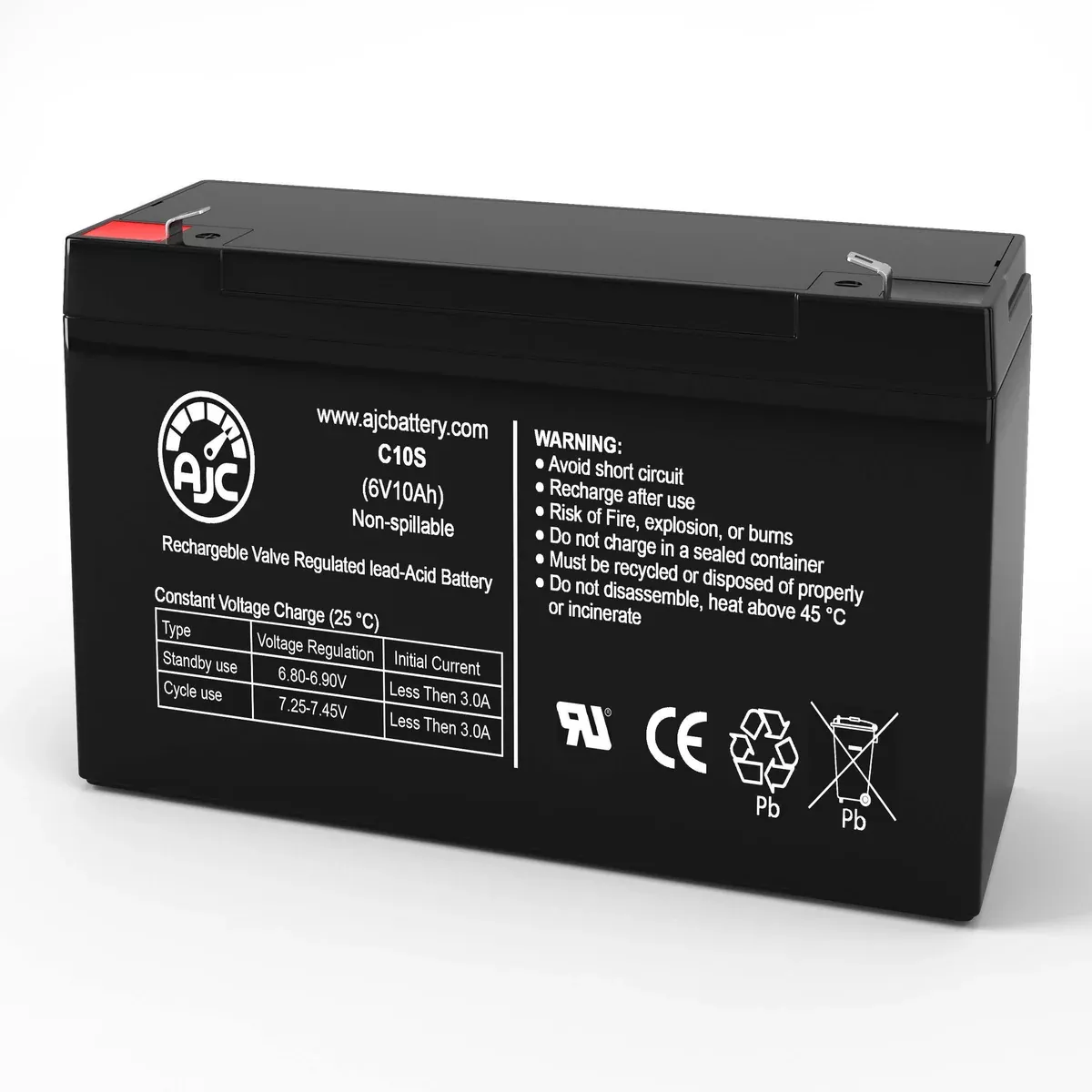 AJC Battery Compatible with Power PM610 6V 10Ah Sealed Lead Acid Battery