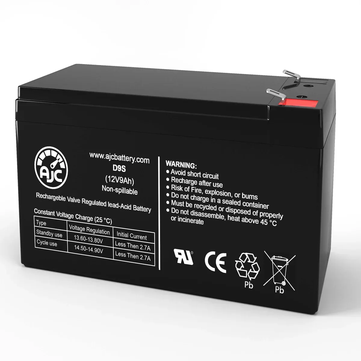 AJC Battery Compatible with Powercom VGD-1500 12V 9Ah UPS Battery
