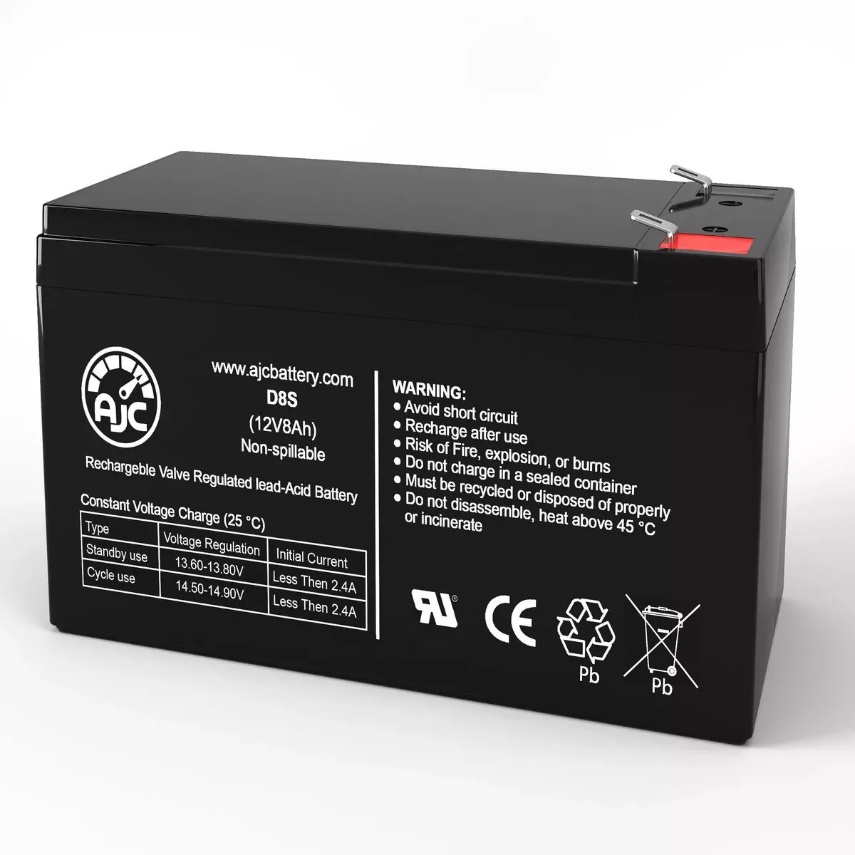 AJC Battery Compatible with Razor MX 400 Dirt Rocket 12V 8Ah Electric Scooter Battery