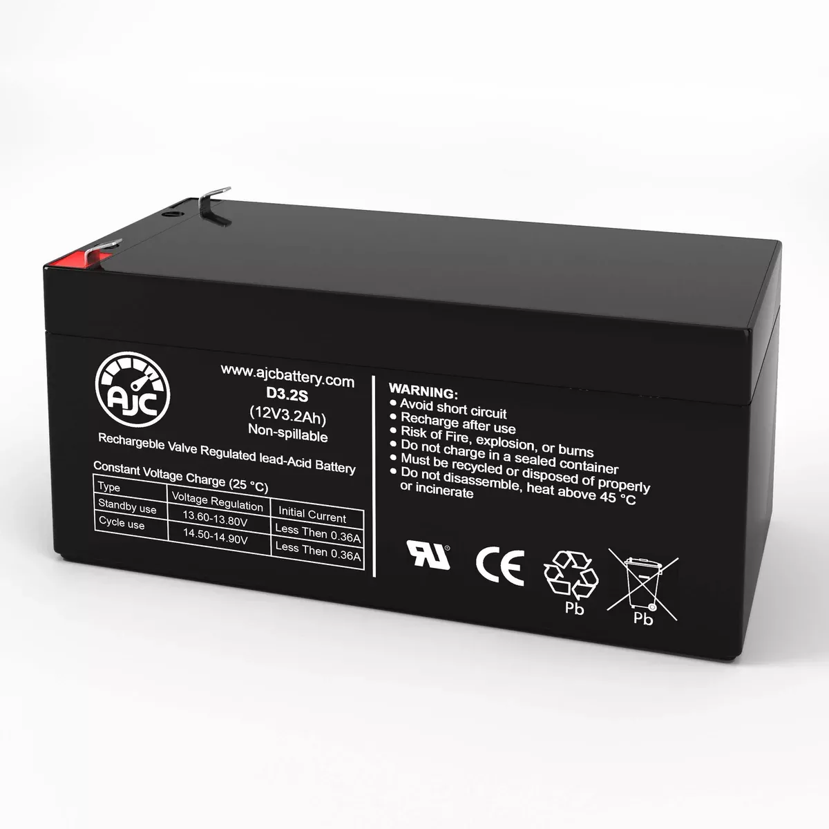 AJC Battery Compatible with Rhino SLA3-12 12V 3.2Ah UPS Battery