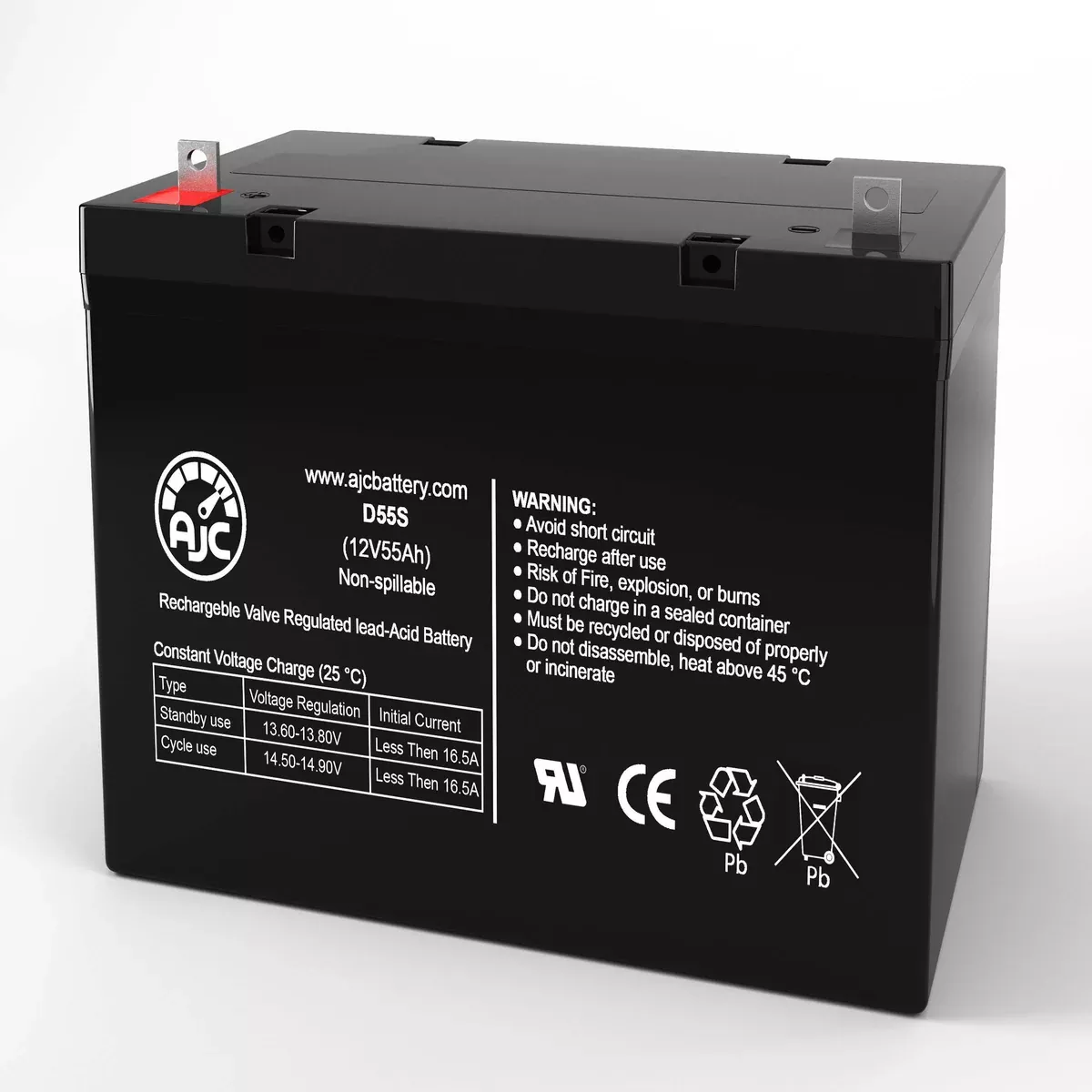 AJC Battery Compatible with Ritar RA12-55H 12V 55Ah UPS Battery