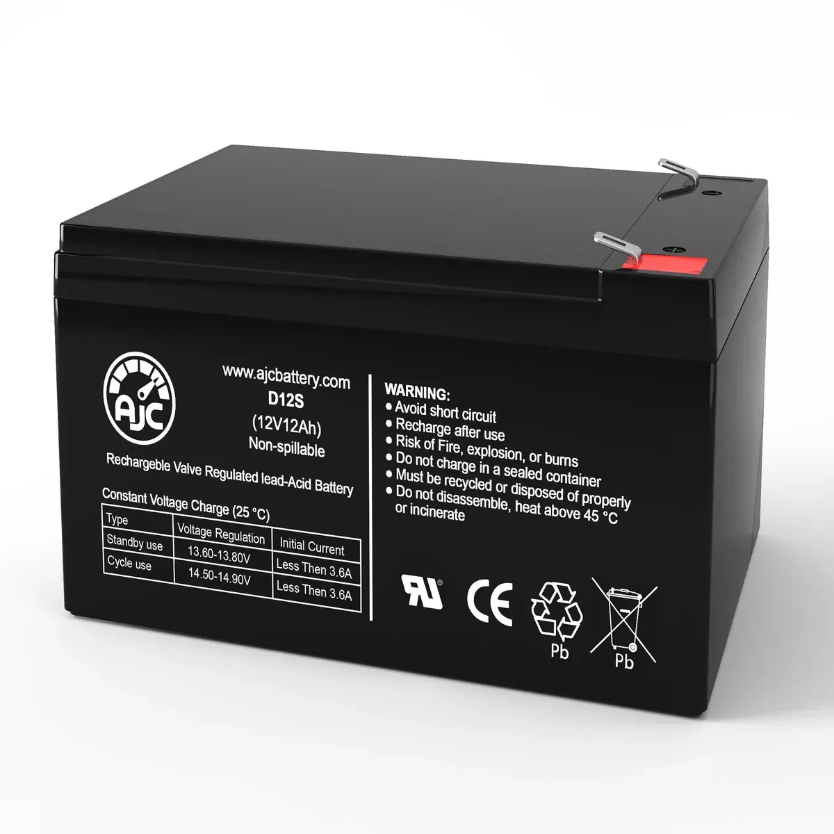 AJC Battery Compatible with Ritar RT12120H 12V 12Ah UPS Battery