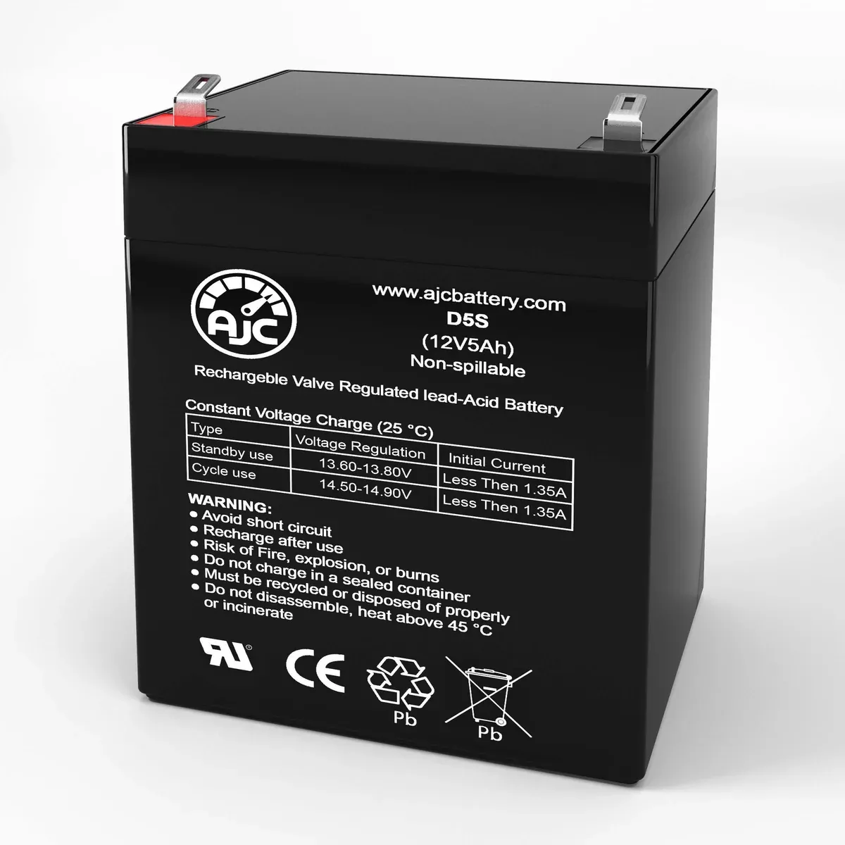 AJC Battery Compatible with Securitron BPS POWER SUPPLY 12V 5Ah Alarm Battery