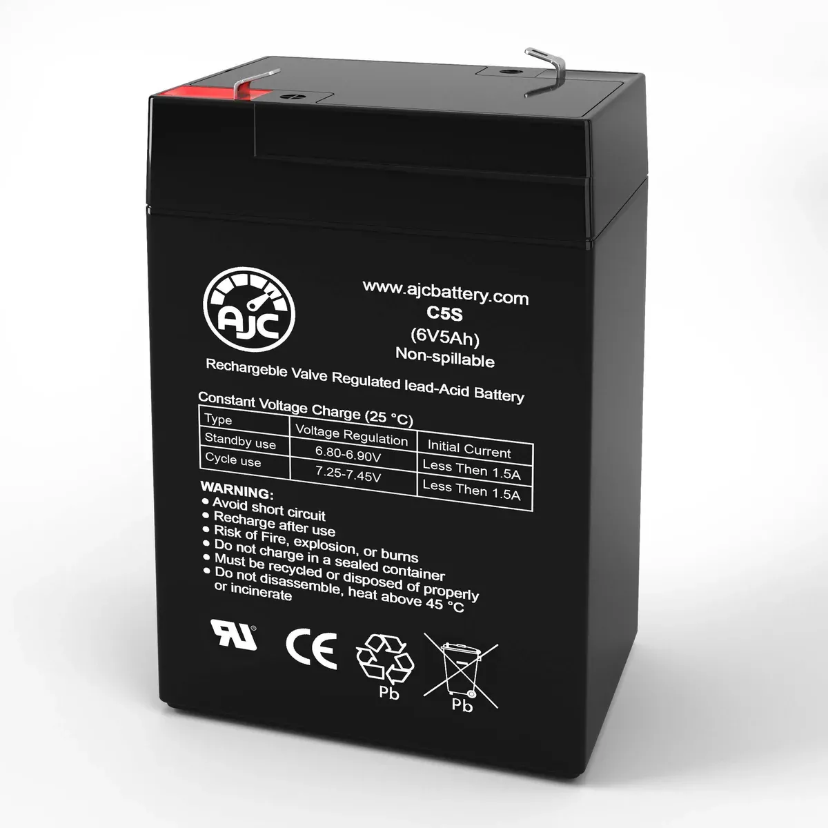 AJC Battery Compatible with Sentry PM640F1 6V 5Ah Sealed Lead Acid Battery