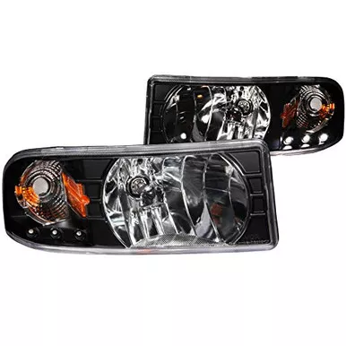 Anzo 111205 Crystal Headlights Black with LED for Dodge Ram 1500 94-01, Pair