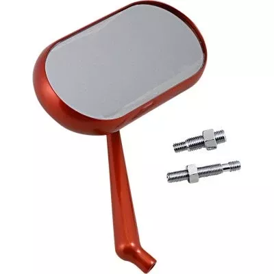 Arlen Ness 13-185 Oval Mirror Right Orange 5.5" Billet Aluminum Universal