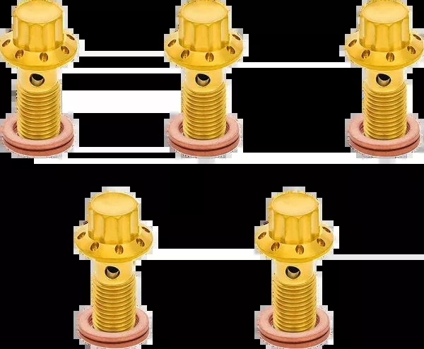 Arlen NESS Banjo Bolt 5-Pack - M10x1.0 - Gold