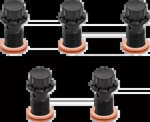 Arlen NESS Banjo Bolt 5-Pack – M12x1.25 – Black
