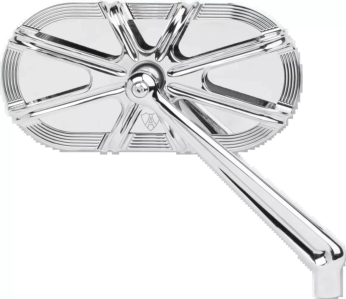 Arlen Ness Chrome Cage 10 Gauge Screw in Right Side Motorcycle Convex Mirror