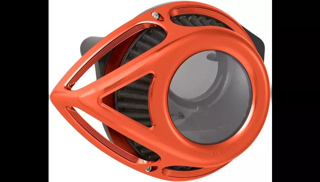 Arlen Ness Clear Tear Air Cleaner – Orange Anodized – Fits 91-21 XL (Except 21 Sportster S / RH1250S)