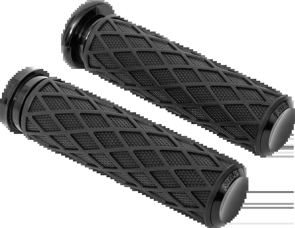 Arlen Ness Diamond Black 1" Handlebar Cable Hand Grips 1980-2022 Harley Models