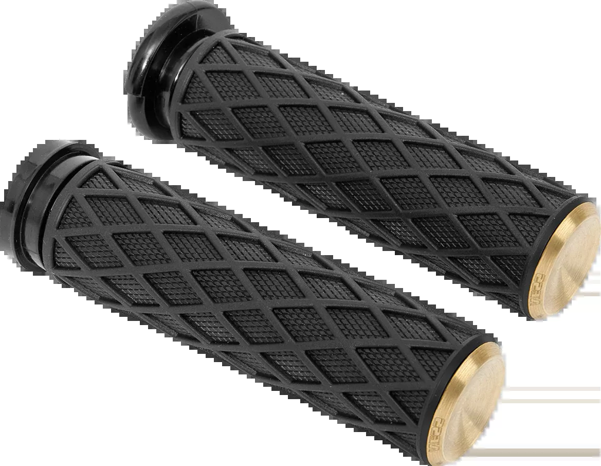 Arlen Ness Diamond Black Brass 1" Handlebar Cable Hand Grips 1980-2022 Harley