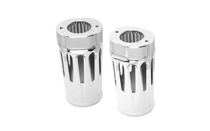 Arlen Ness Fork Boot Covers for '86-13 FLHR/FLT/FLTR -Deep Cut, Chrome +2"