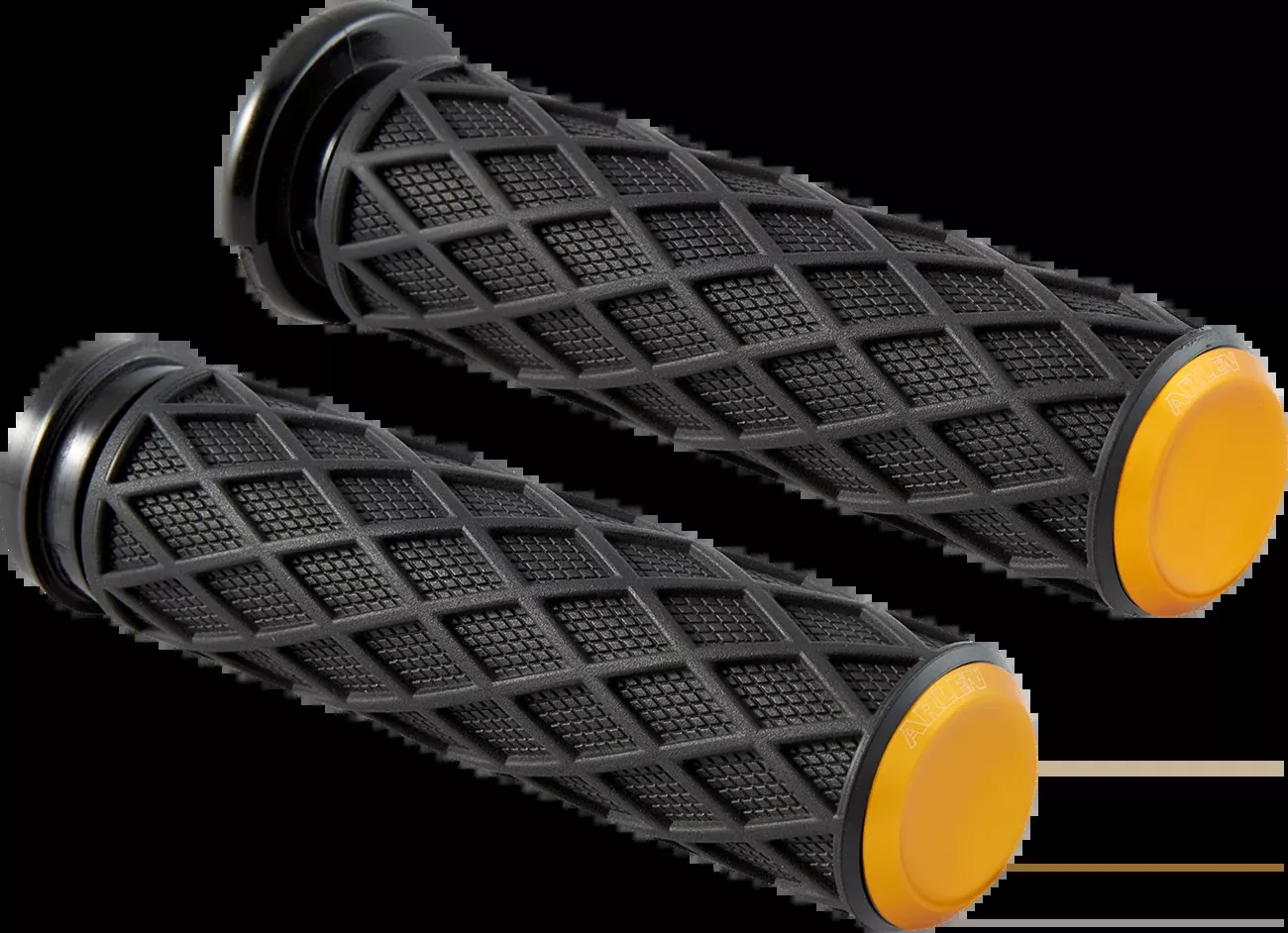 Arlen Ness Gold Diamond TBW Grips for 2008-2025 Harley Softail Fat Boy Bob FXLRS