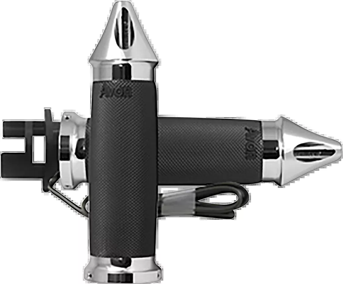 Avon Chrome Custom Contour Spike Heated Motorcycle Grips 14-17 Indian Chieftain