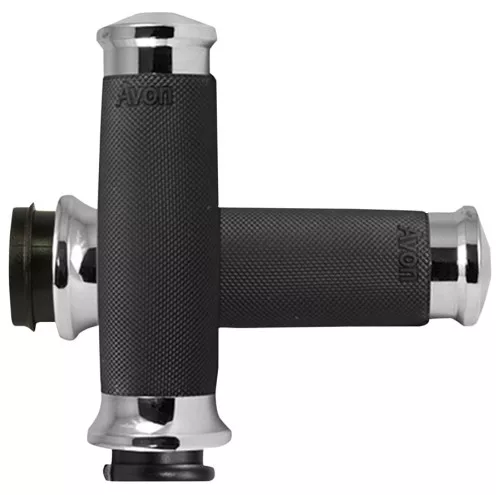 Avon Custom Contour Grips - Throttle by Wire - Chrome/Black (CC-85-CH-FLY)