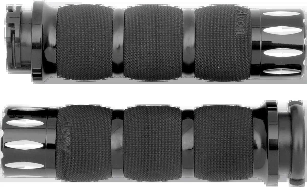 Avon Rival 1" Handlebar Cable Hand Grips 1980-2022 Harley Dyna Touring Sportster