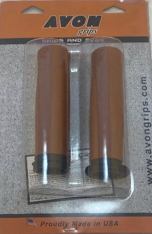 Avon Tan TBW 1" Motorcycle Handlebar Grips 2008-2025 Harley Touring