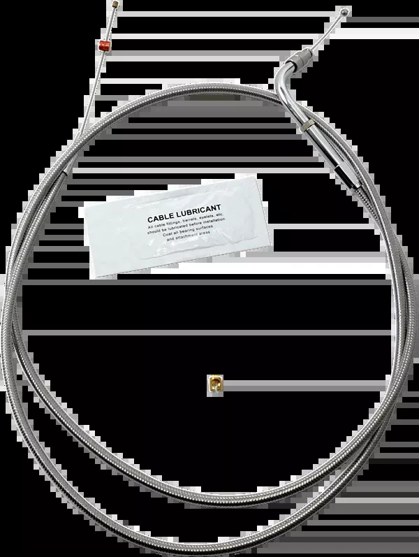 Barnett Stainless Steel Throttle Cable - +10" - '02-'07 FLH