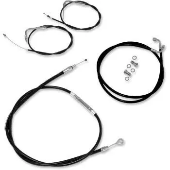 Baron Custom Black Handlebar Cable & Line Kit for '14-17 Yamaha Bolt -+2" Length