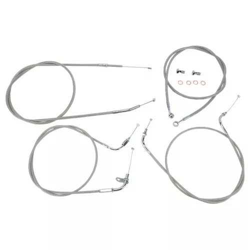 Baron Throttle-Clutch-Brake Cable Kit Stainless 15"-17" Bars (BA-8015KT-16)
