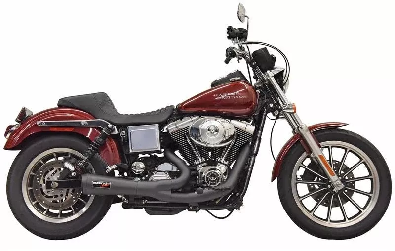 Bassani 1D5B Ripper 2n1 Exhaust System Black Harley Dyna FXDL 91-05