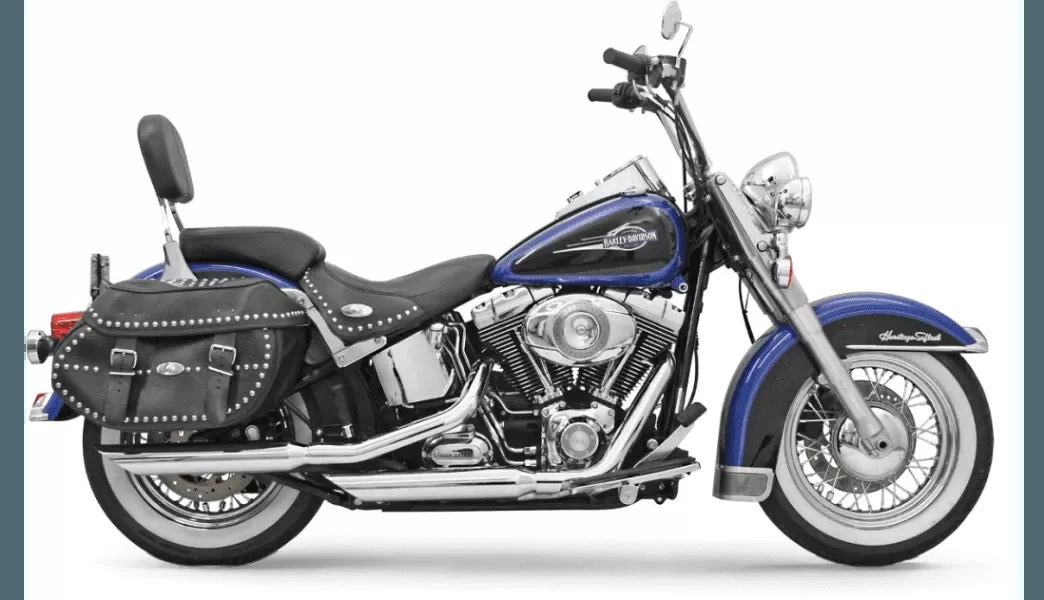 Bassani Firepower Slash-Down Slip On Mufflers for '07-17 Harley Davidson Softail - Chrome