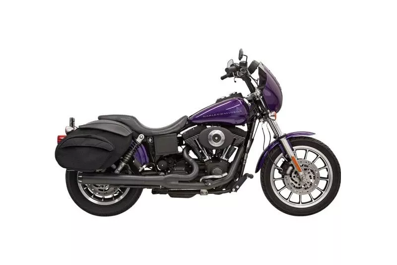 Bassani Road Rage 2-into-1 System for '91-05 FXD/FXDWG w/ Forward or Mid Controls , Long Style - Black