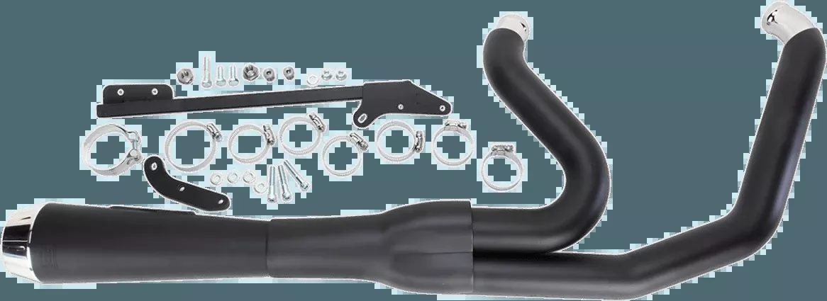 Bassani Road Rage 2-Into-1 System for Harley Davidson Dyna FXD, FXDWG '06-17 - Short Upswept Meg w/ Polished End Cap