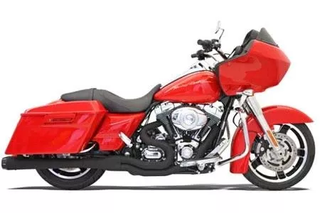 Bassani Road Rage II2-Into-1 B4 Exhaust System for '95-16 Harley Davidson Touring Models - Megaphone Muffler, Black
