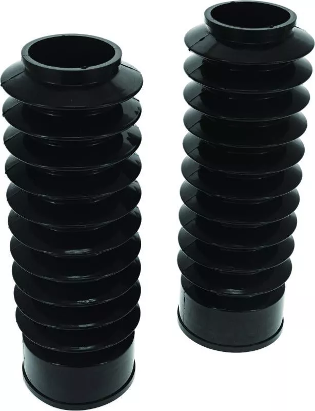 Bikers Choice 49MM Black Long Fork Boots Extended 8.75in / Collapsed 3.5in (Pair)