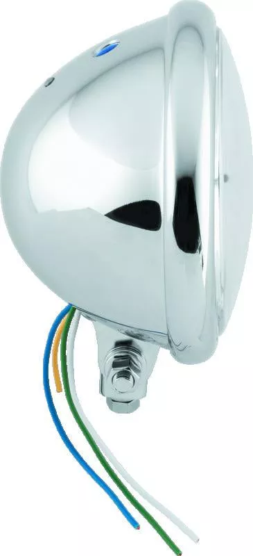 Bikers Choice 5-3/4 Chrome Bottom Mount Headlight Clear Lens H4 60/55W Universal