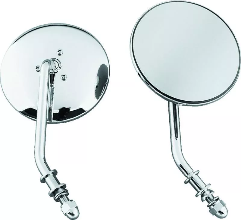 Bikers Choice 65-Up Chrome 4 Inch Round Short Stem Mirror Right Custom