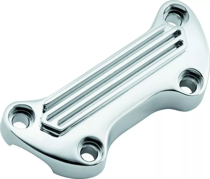 Bikers Choice 74-Up Chrome Finned Handlebar Clamp With 1in. Bars