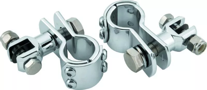 Bikers Choice Chrome Engine Guard Footpeg Mount for 1 1/4 Inch Tube. Uses Male Pegs