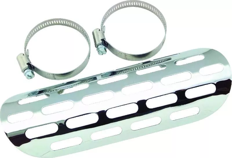 Bikers Choice Chrome Perforated Heat Shield Fits 1-3/4 to 2 Inch Pipe Custom
